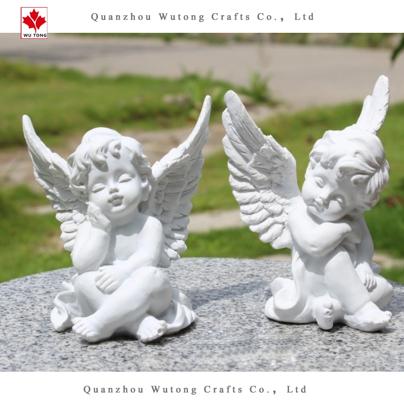 Wholesale Resin White Angel Figurines Sitting on Book Home Decoration