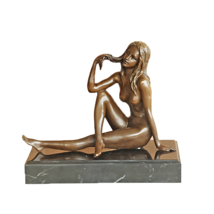 Elegant Female Bronze Statues Metal Sculpture Home Decor Figurines
