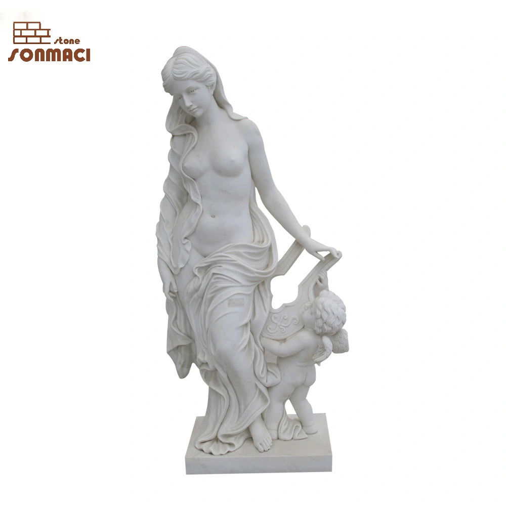 White Marble Carving Lady Figurine Stone Statue Marble Sculpture