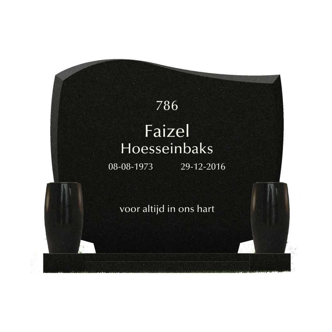 European Simple Design Black Granite Stone Tombstones Headstone Monument