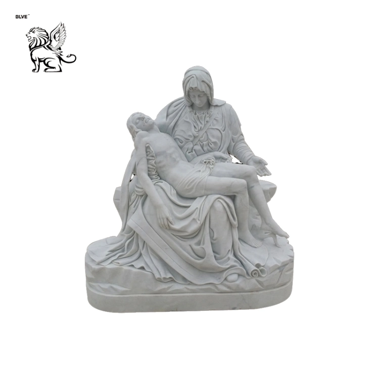 Religious Mary Hold Jesus Marble Stone Statue Mfsg-36