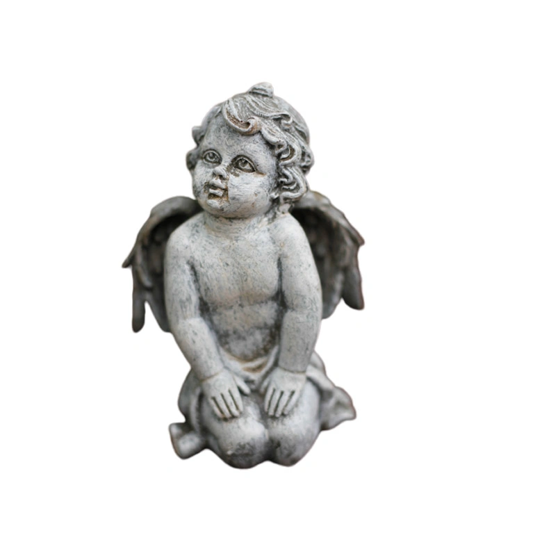 Resin Terracotta Angel Garden Statues Sleepy Time Baby Angel Napping Shelf Sitter Statue