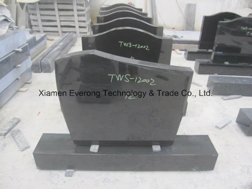 Natural Black Stone Granite Carving Upright Monument for Factory Directly