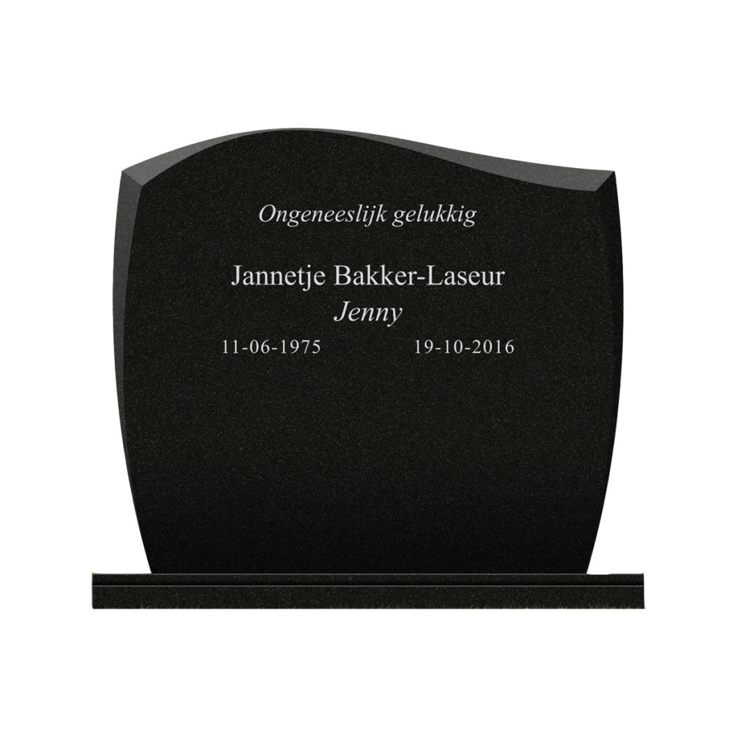 European Simple Design Black Granite Stone Tombstones Headstone Monument