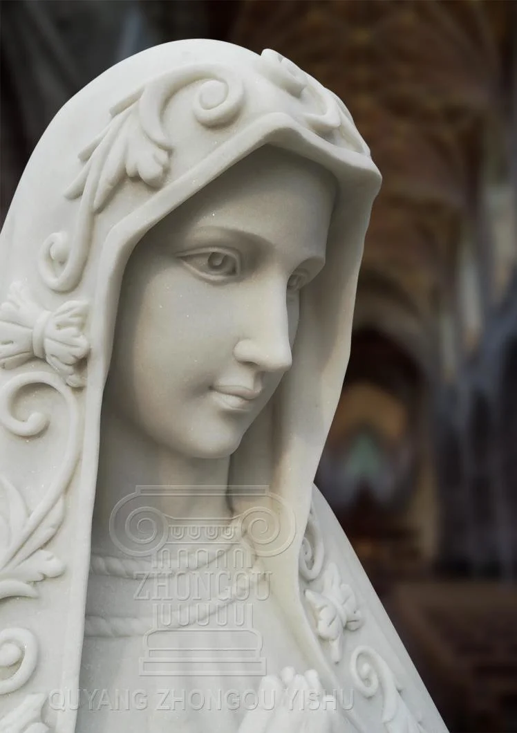Stone Marble Religious Statue Sculpture St Mary and 3 Children Statue