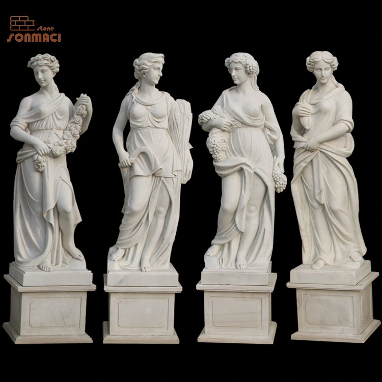 Outdoor Garden Decoravtive Four Season Goddess Marble Statue