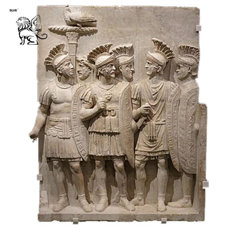 Marble Stone Roman Soldier Relief Sculpture for Outdoor Decoration Mrsy-01