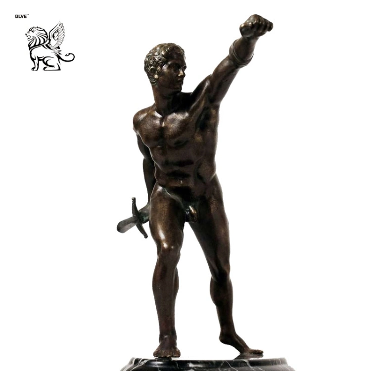 Metal Bronze Life Size Roman Naked Warrior Male Statues Sculpture Bsg-05