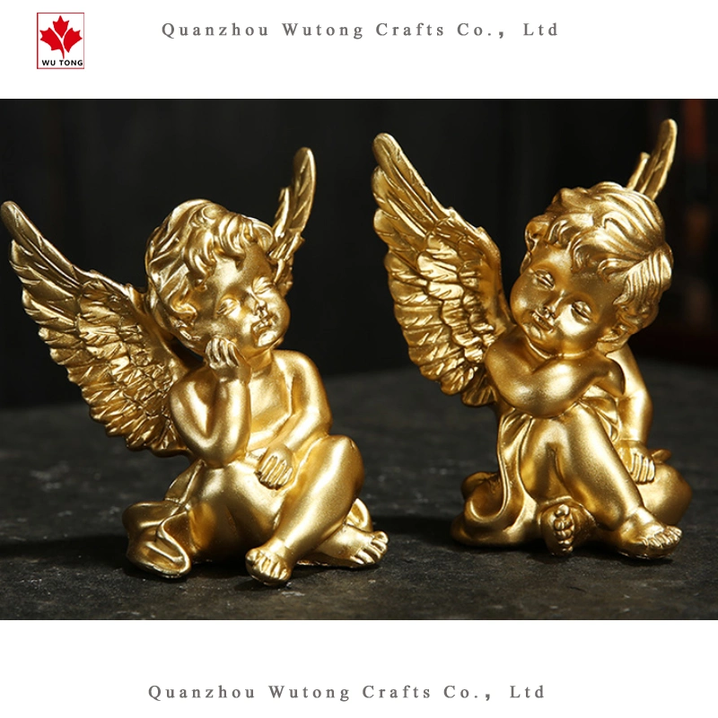 Wholesale Resin White Angel Figurines Sitting on Book Home Decoration