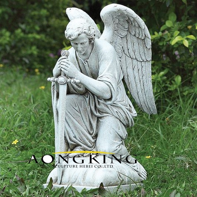 Holding Sword Angel Man Marble Angel Garden Statues