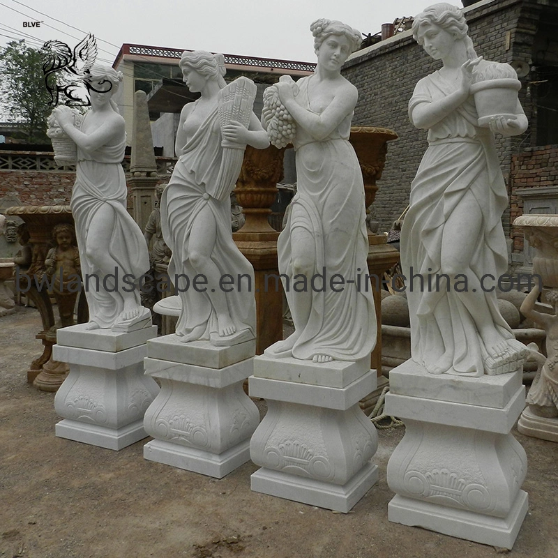 China Supplier Women Figure Statue White Four Seasons Marble Sculpture Mfsc-019