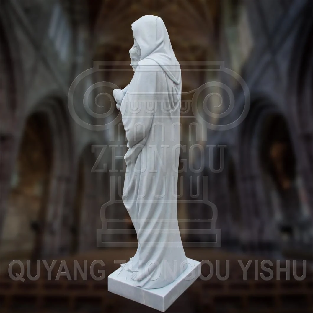 Religious Statue Sculpture, Marble Statue of St Mary with Baby Jesus