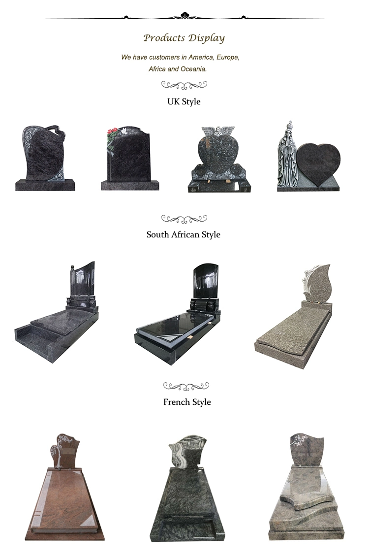 Xiamen Manufacturer Cheap Price Indian Black Granite Cemetery Monument