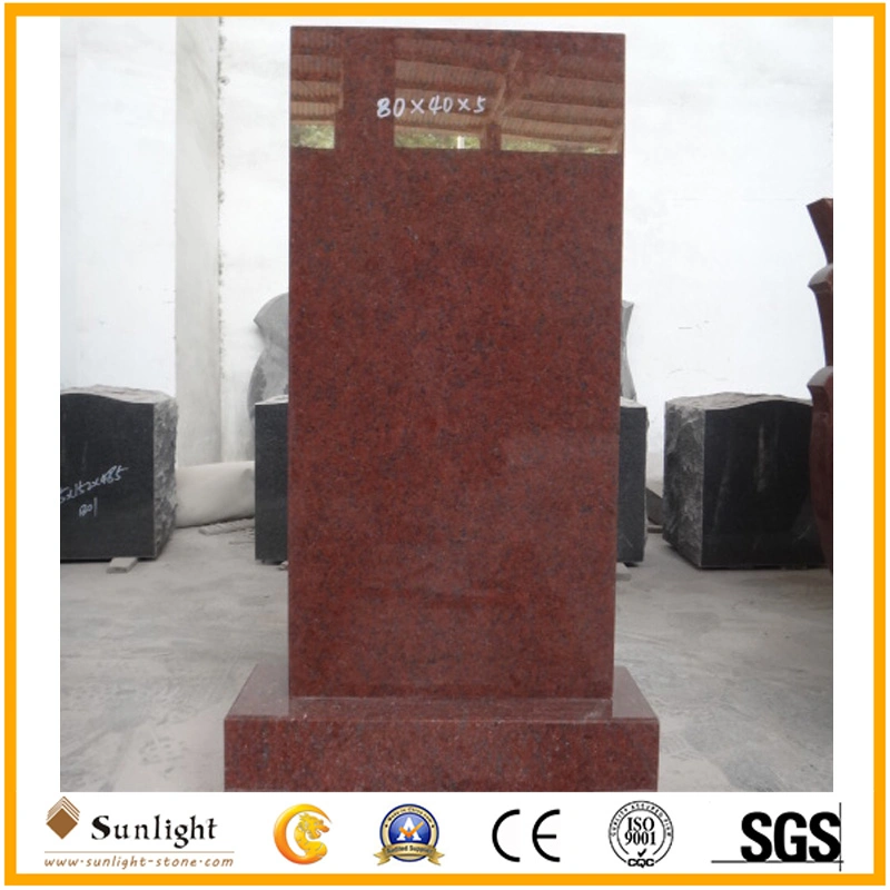 Polished China Headstone Factory Imperial Red Granite Memorial Stone Headstone