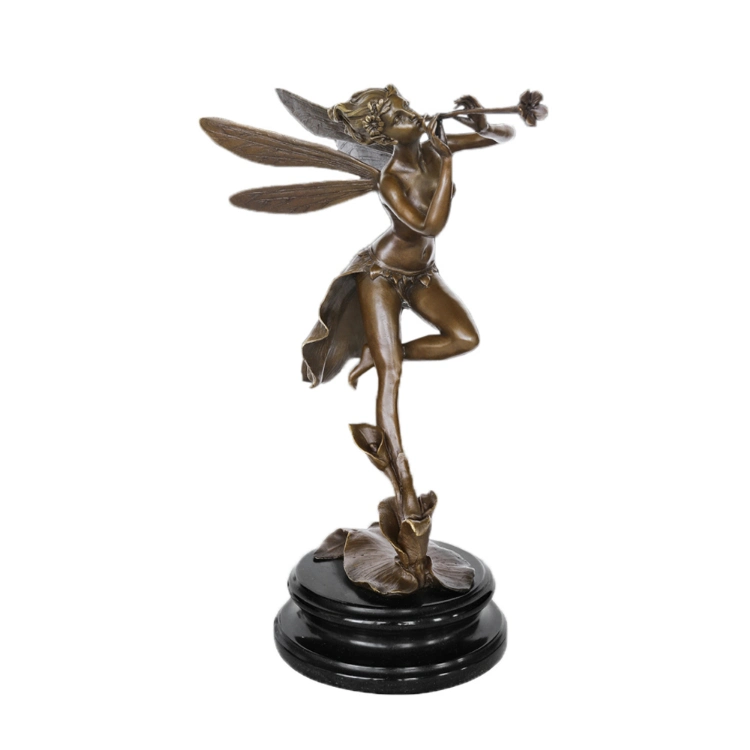 Flower Fairy Bronze Statues and Figurine Handmade Metal Sculpture