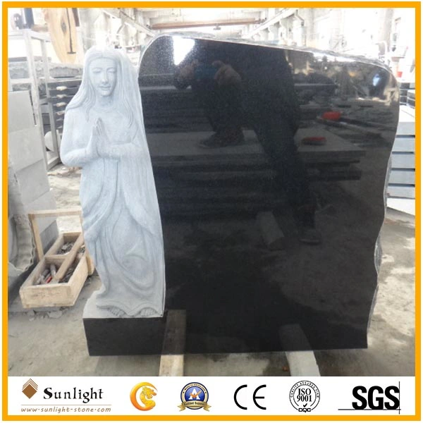 Black Customize Marble & Granite Headstone/Tombstone/Monument for European Style Funeral