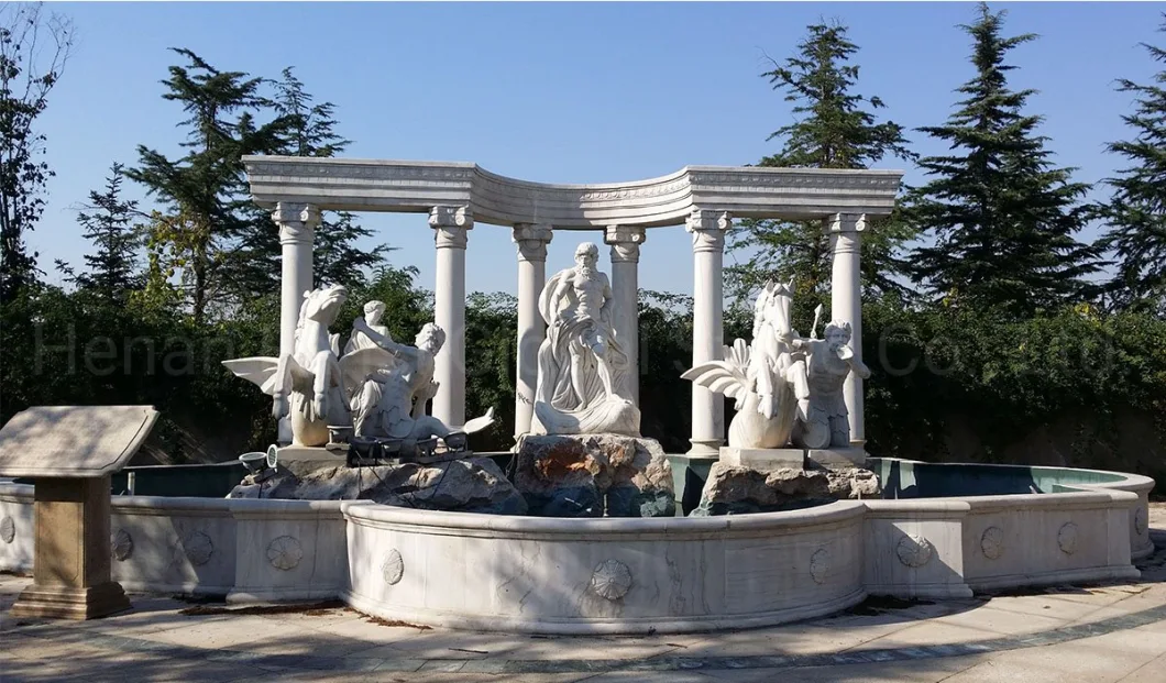 Large Outdoor Marble Sculptures Carving Water Fountain (GSF-521)