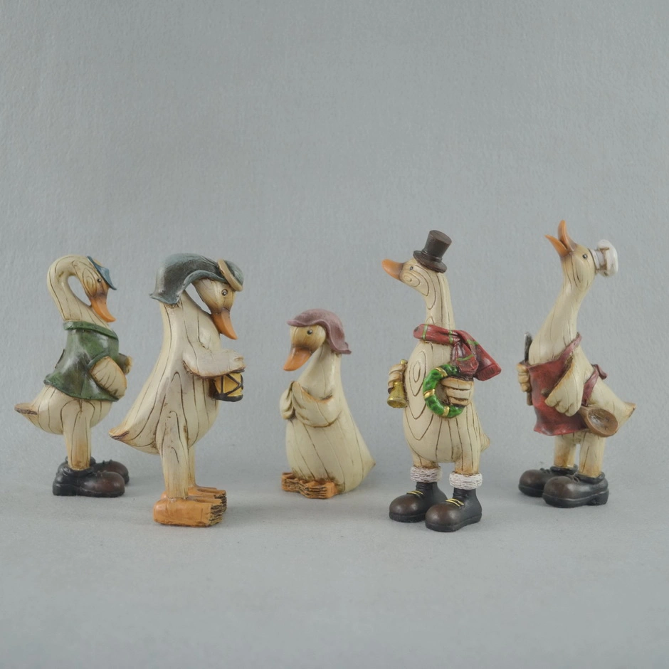 Polyresin Crafts Cheap Fairy Figurines Motion Sensor Duck Polyresin Statues