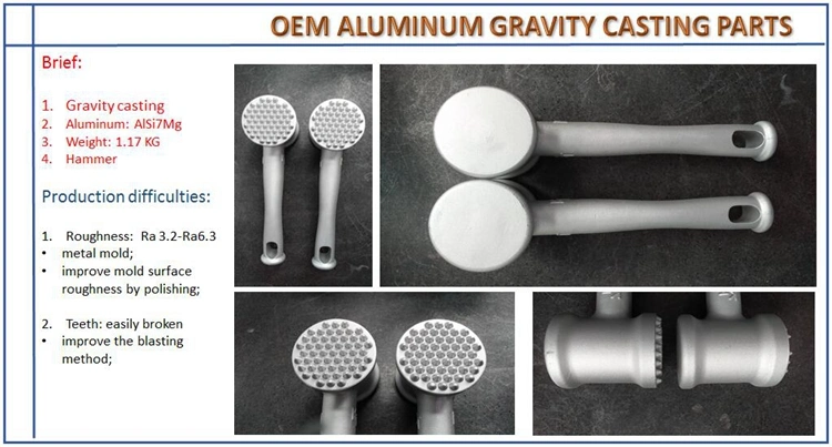 Investment Casting Parts of Al Casting, Aluminum Gravity Die Casting