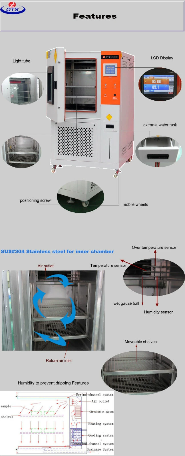 Testing Pipelines or Glass Hot and Cold Testing Equipment Environmental Climate Chamber