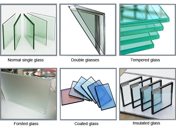 Tempered Glass Thermal Break Aluminum Hung Window with Mosquito Net
