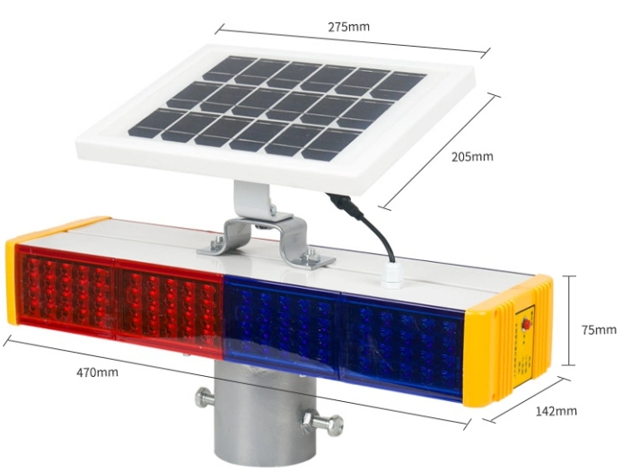 6V 4ah LED Traffic Light with Mono Solar Panel on and Seiko Casting Aluminium