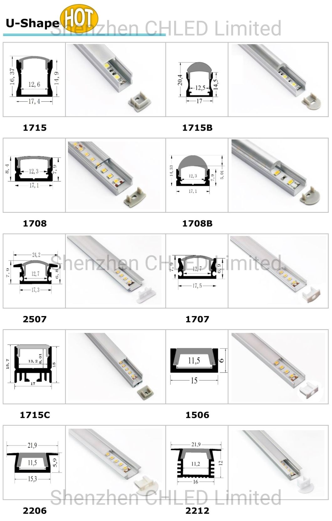 LED Strip Channel LED Plaster Profile Recessed LED Aluminum Profile for Ceiling Wall