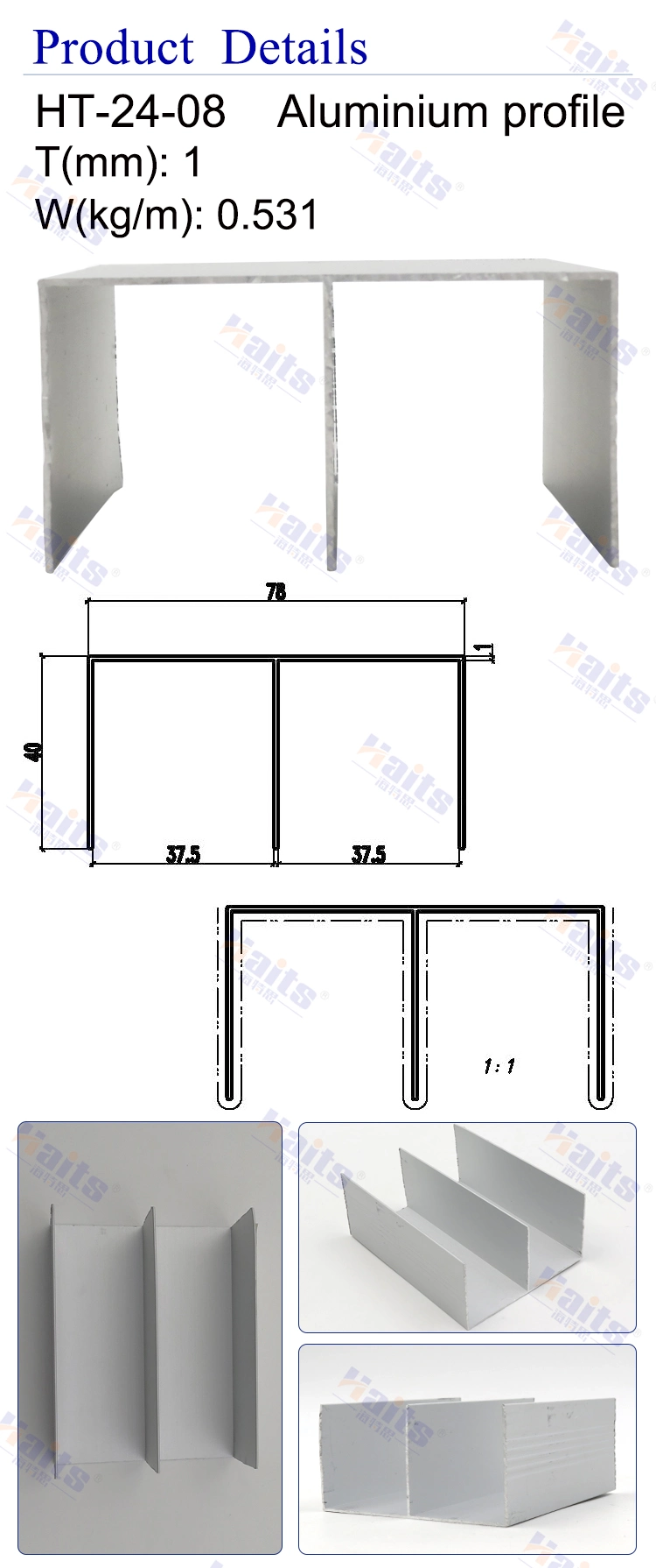 Aluminum Telescopic Profile Aluminum Construction Profile Furniture Fitting