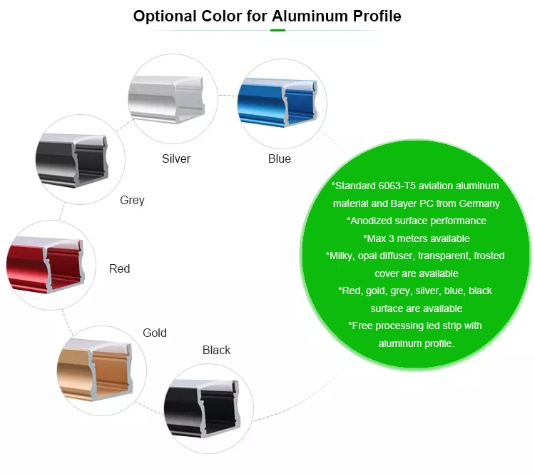 Anodized Extruded Aluminum Profiles for LED Display Aluminum LED Profile Diffuser LED Aluminum Channel