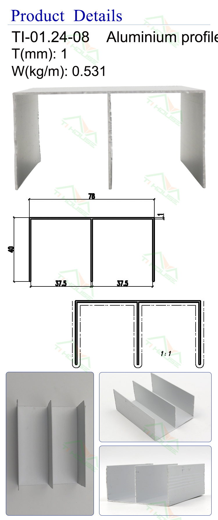 Window Doors Aluminum Profile V Slot Rail Aluminum Profile Extrusion