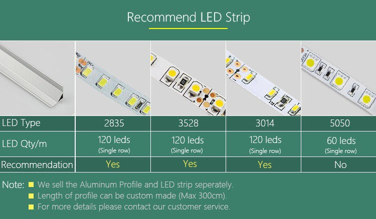 Al Profile Shape LED Aluminum Profile LED Strip Light Aluminum Frame for LED Lighting