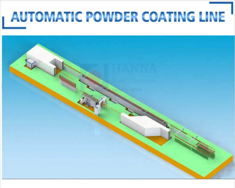 Compact Aluminum Profile Power and Free Conveyor Powder Coating Line