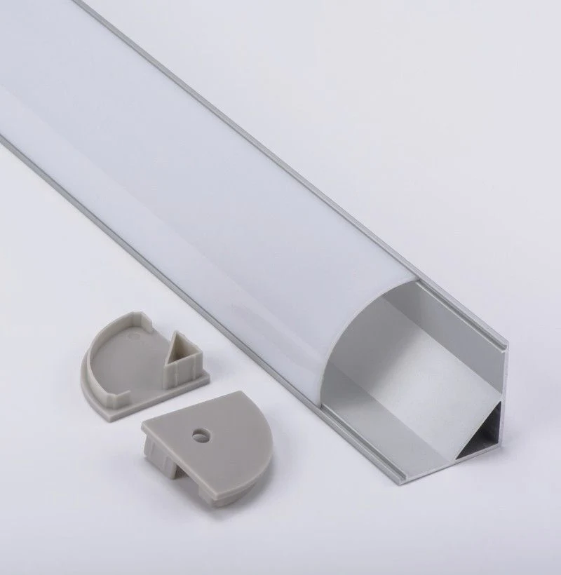 V Shape 45 Degrees Corner Mounted LED Aluminum Profile Channels for Corner Lighting Decorations