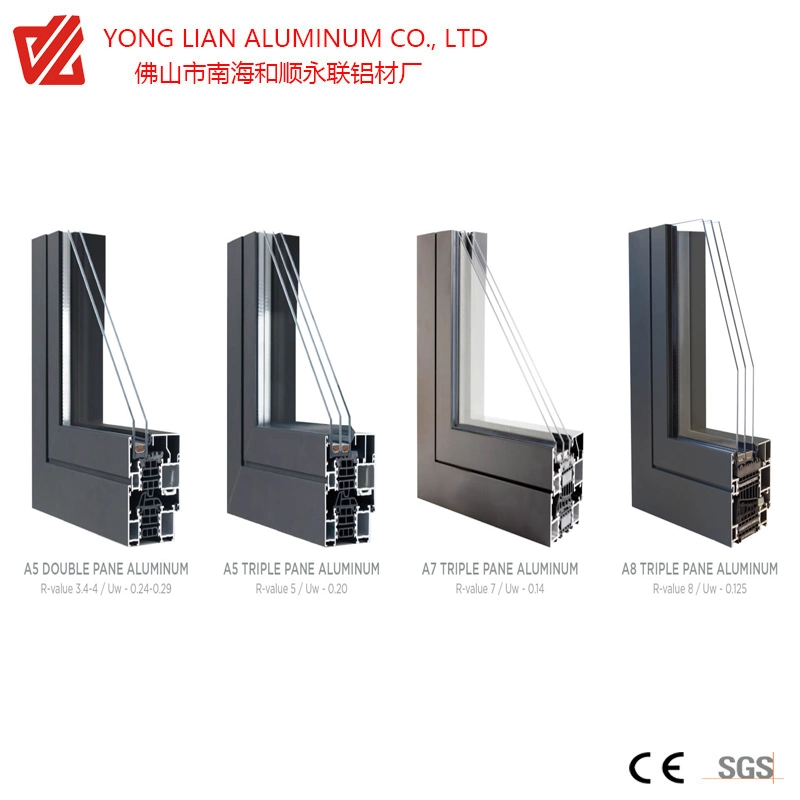 Thermal Break Aluminum Extrusion Profile in Buidling Materials with Anodizing and Powder Coating
