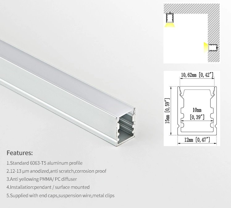 LED Aluminum Profile LED Strip Profile LED Linear Light 1215b