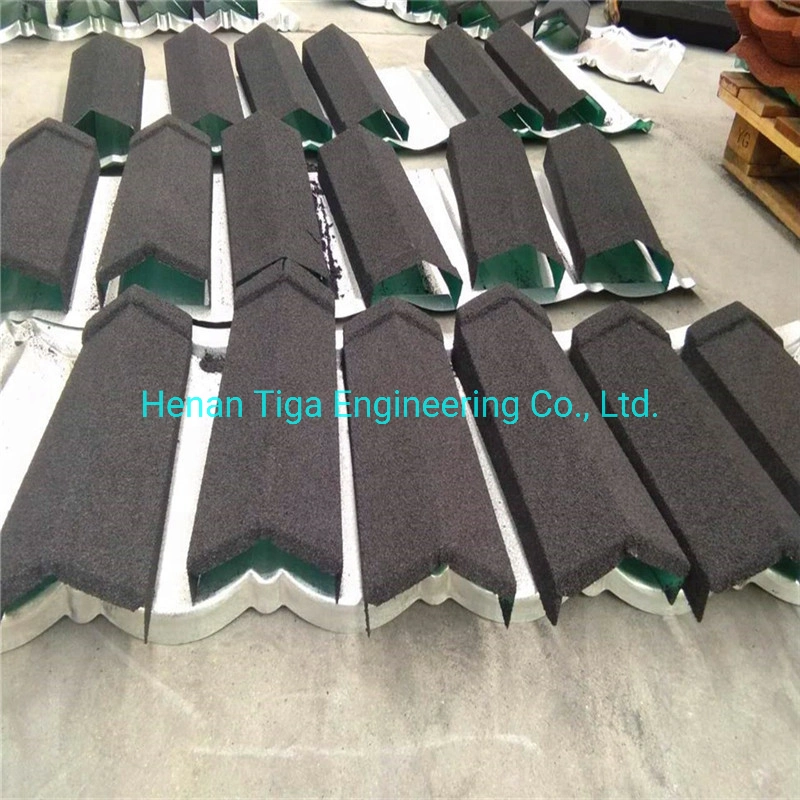 Round Angle Profiled Accessories Ridge Cap Color Coated Roofing Tiles