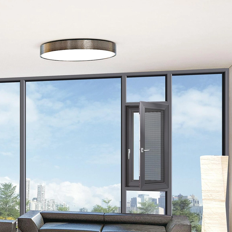 Customized Double Tempered Glass Aluminum Alloy Profile Flat Aluminium Window Casement Soundproof Window