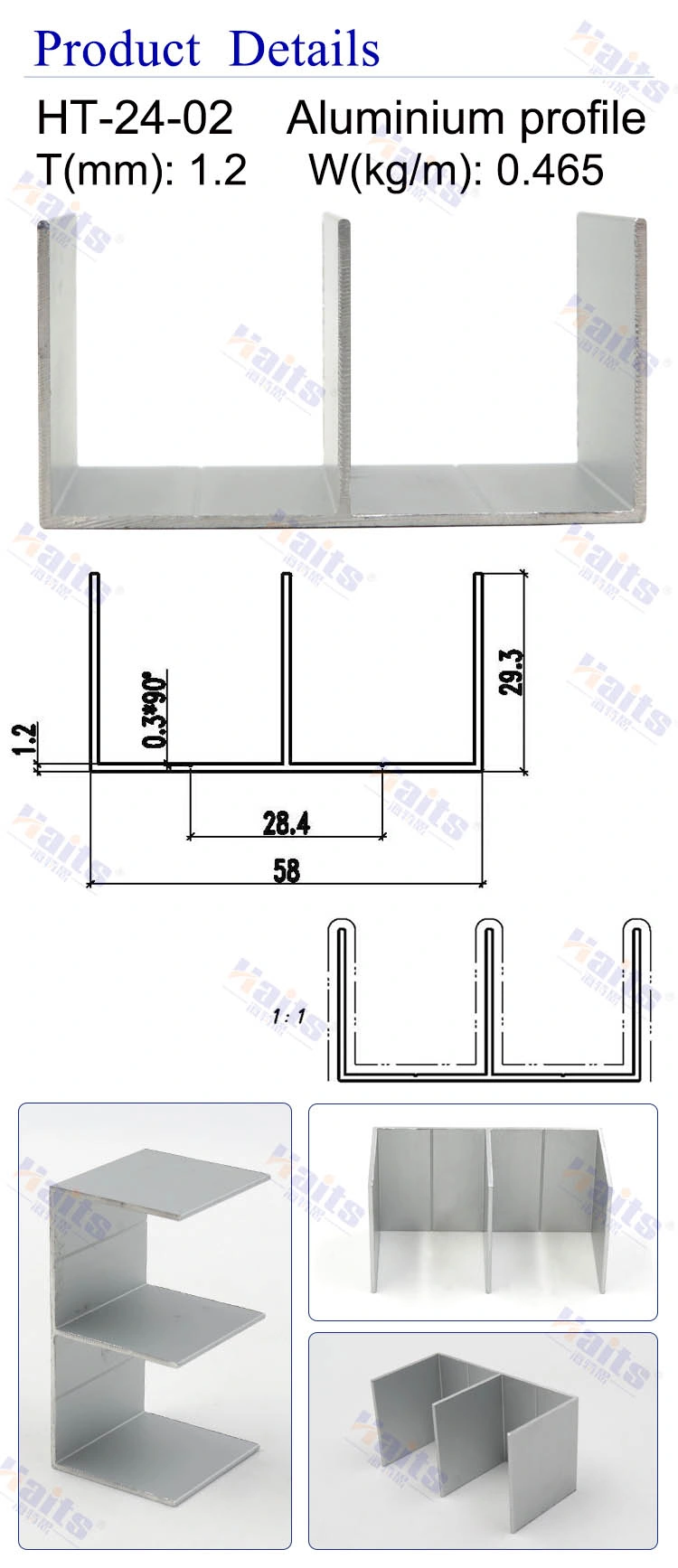 Aluminum Profile Accessory Aluminum Light Box Profile Fittings for Furniture