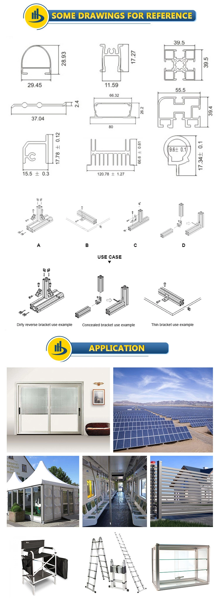 Factory Supply Aluminum Profile for Glass Shower Door