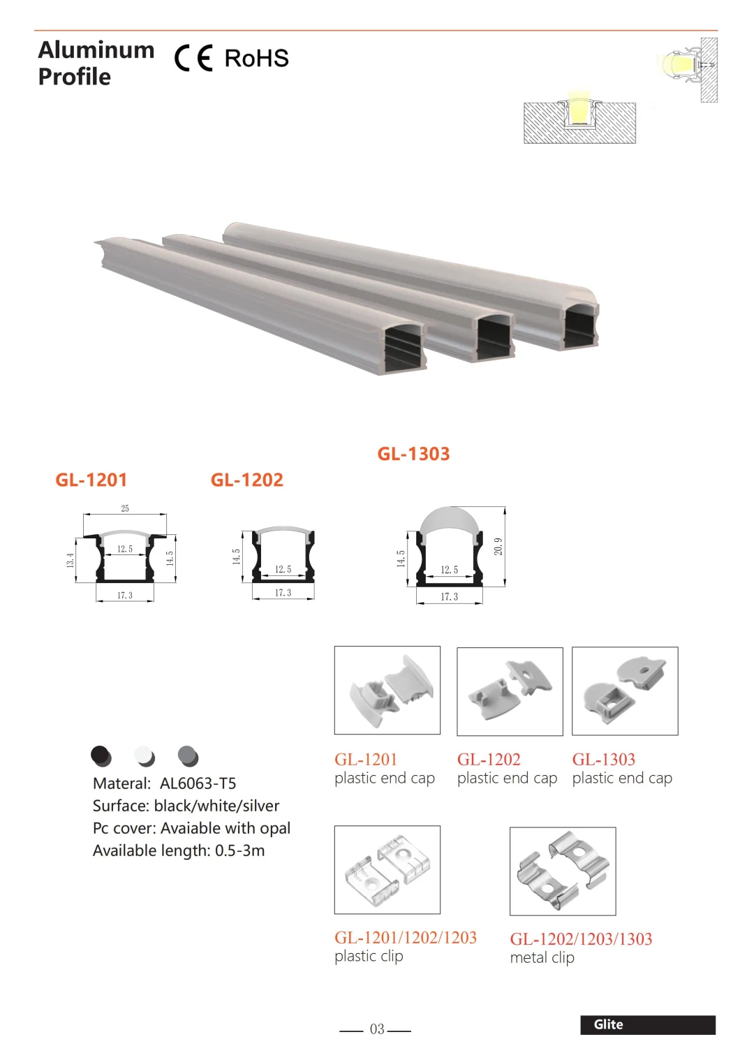 Waterproof LED Plastic Profiles for LED Strip Light China Supply Aluminum Profiles