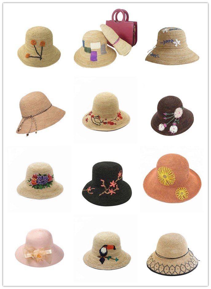 Custom Cheap Summer Beach Folding Straw Sun Hat for Lady