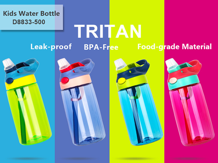 BPA Free Tritan Plastic School Kids Straw Bottle for Kids