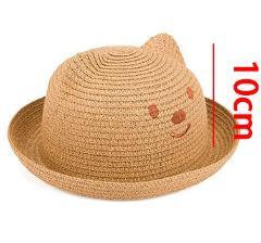 Baby Sunshade Straw Hat Fashion Beach Sun Hat for Kids Cartoon Bear Sombrero Panama Straw Hat