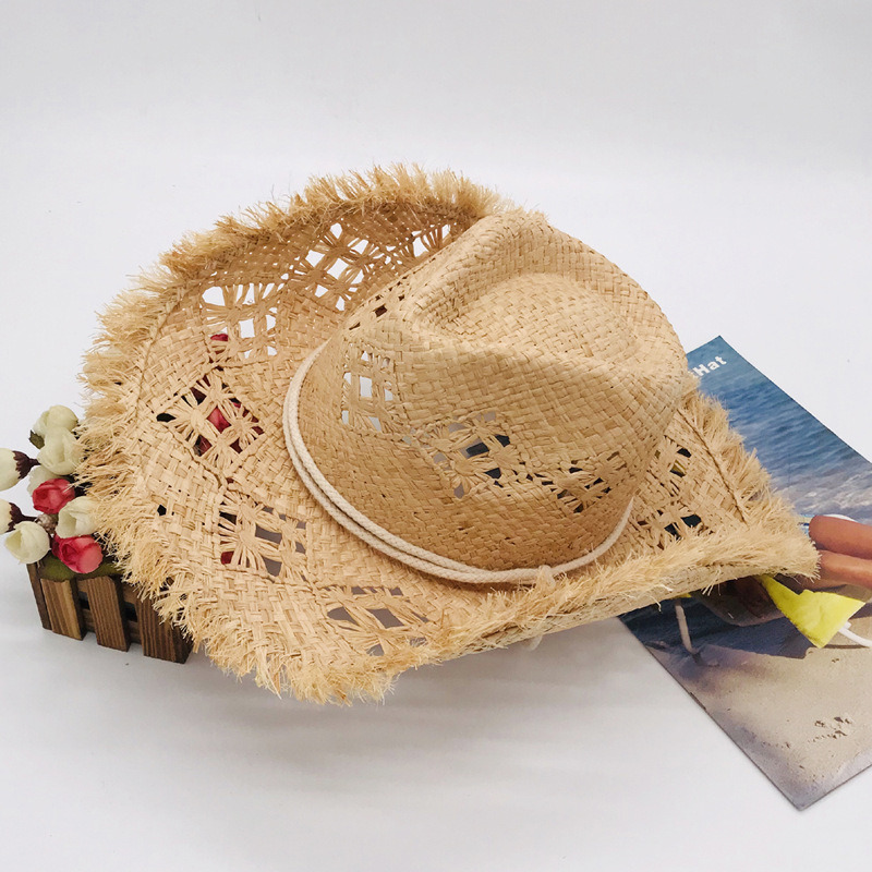 Burrs Straw Hat, Lafite Hand-Woven Cowboy Hat, Seaside Straw Hat, Beach Straw Hat, Men's Hat, Women's Hat