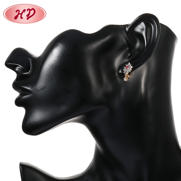 Costume Women Fashion Imitation Jewelry 14K 18K Gold Plated CZ Pearl Hoop Huggie Earring