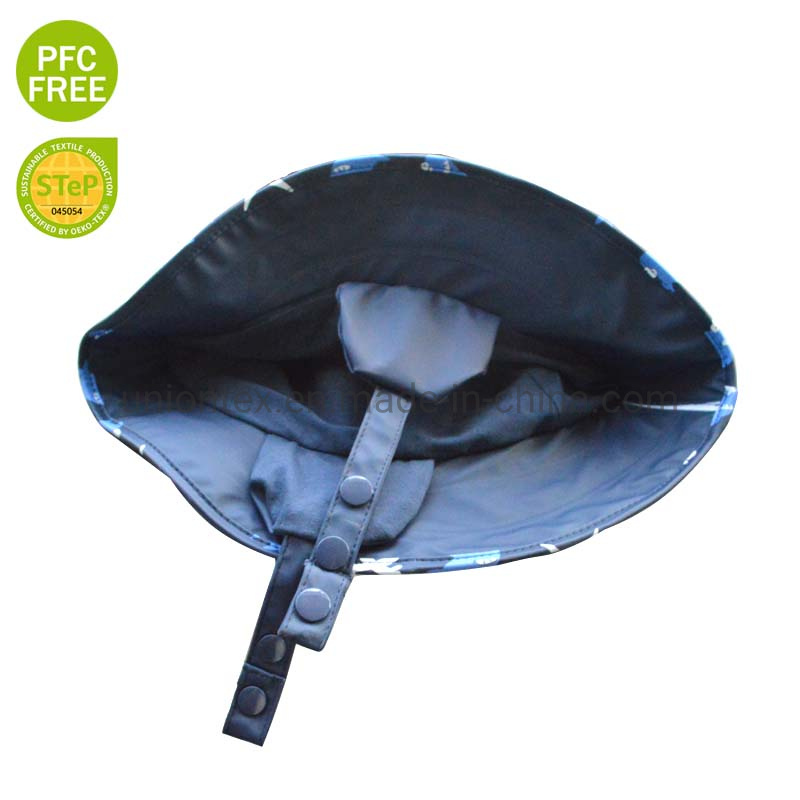 Winter Kids Waterproof PU Rain Cap for Children Rain Hat Fisherman Hat with Jersey Lining