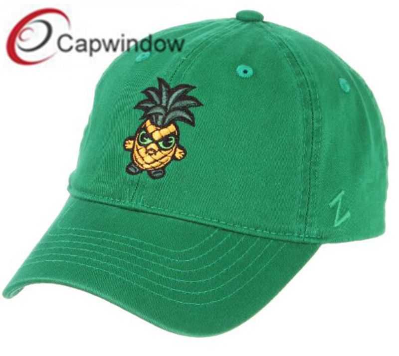 Green Cotton Dad Baseball Cap with Custom Flat Embroidery (65050099)