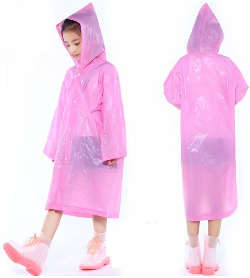 Clear Cute EVA Raincoat for Children Boys Girls Rainwear Rainproof Waterproof Rainsuit Kids Outdoor Rain Poncho