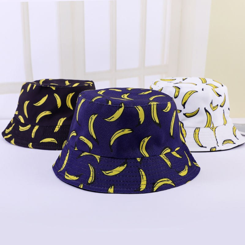 Cotton Fisherman Hat, Multicolor Sun Hat, Fruit Pattern Bucket Hat