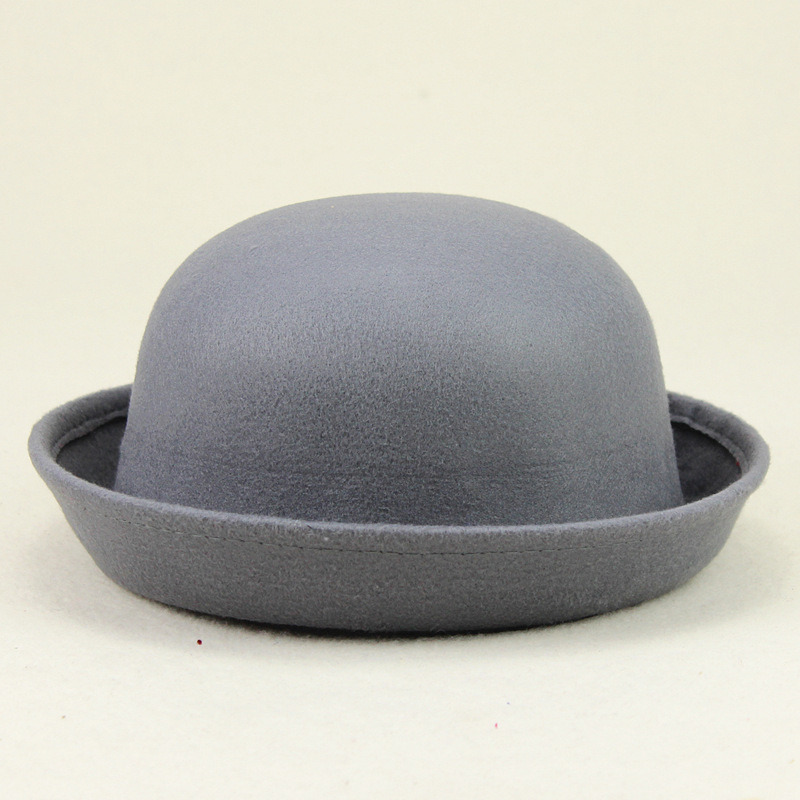 Low MOQ Round Top Cute Felt Fedora Hat with Short Brim